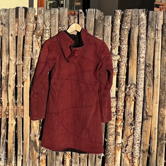 Unique, natural dyed spring jacket. Fun asymmetrical details! - Picture 2 of 5